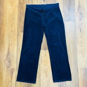 New York Laundry Navy Blue Velour Drawstring Lounge Pants Sweats Yoga size L